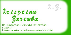 krisztian zaremba business card